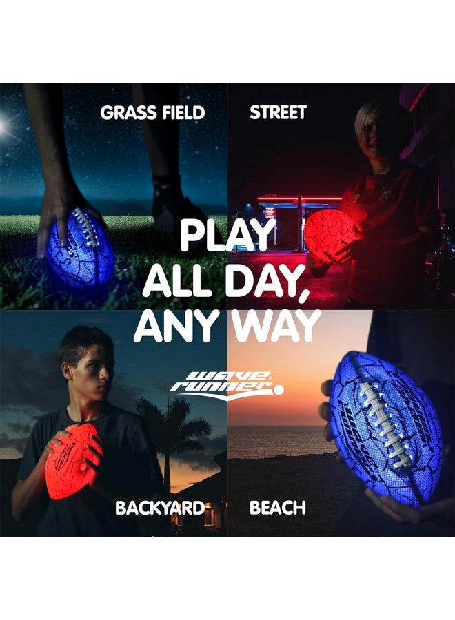 Wave Runner Glow in The Dark Junior Size Waterproof LED Football for Kids, Teens, and Adults - Light Up Football Includes Pump & Batteries - Image 5