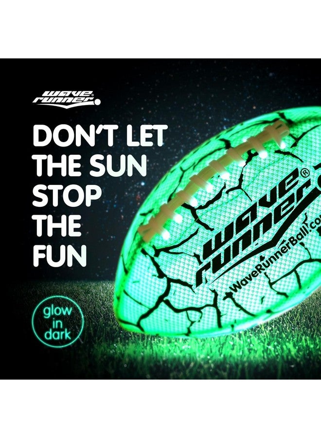 Wave Runner Glow in The Dark Junior Size Waterproof LED Football for Kids, Teens, and Adults - Light Up Football Includes Pump & Batteries - Image 2