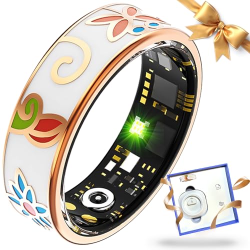 Kuxlagz Smart Ring Health Tracker for Women Men, Sleep Tracker with Heart Rate,SpO₂,Blood Pressure, Fitness Ring for Activity Monitoring, No Subscription, Step Tracker Ring for ios&Android (Enamel color,#10) - Image 1