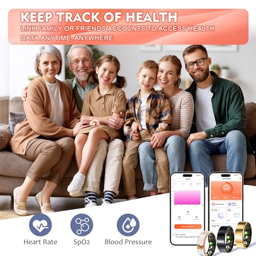 Kuxlagz Smart Ring Health Tracker for Women Men, Sleep Tracker with Heart Rate,SpO₂,Blood Pressure, Fitness Ring for Activity Monitoring, No Subscription, Step Tracker Ring for ios&Android (Enamel color,#10) - Image 3