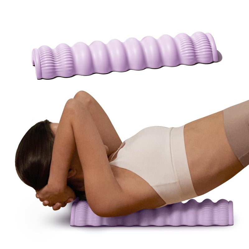 SNPE Wave Pillow II Spine Stretcher Massage Tool Yoga Piliates Spine Alignment Corrector for Back Pain Relief Neck Shoulder Lower Back Hip Massage Device Sweet Pink