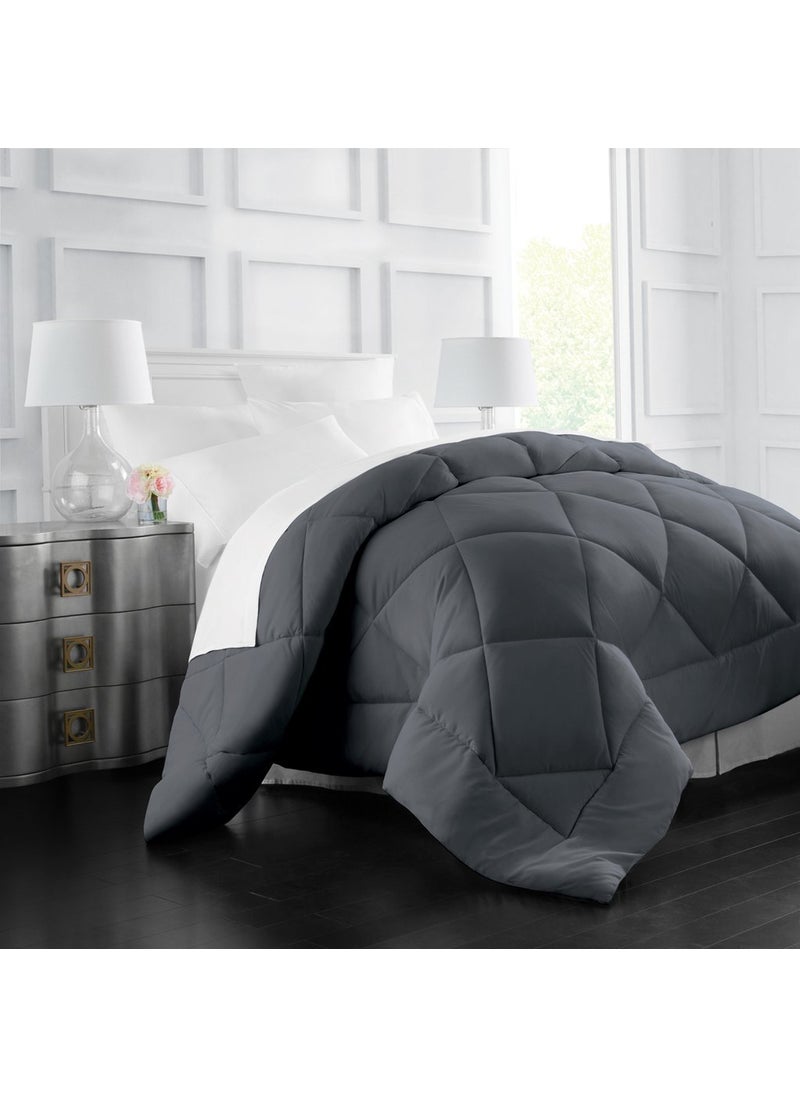 Italian Luxury Italian Luxury KingCal King Comforter  2100 Series Blanket Down Alternative Insert w Corner Tabs  Home Bedding  104x98 Gray 
