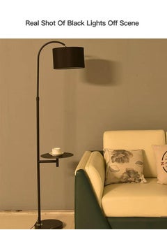 XiuWoo Modern Simple Floor Lamp with Table Minimalist Home Decor Portable Lamp,Black  - Image 4
