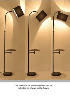 XiuWoo Modern Simple Floor Lamp with Table Minimalist Home Decor Portable Lamp,Black  - Image 5