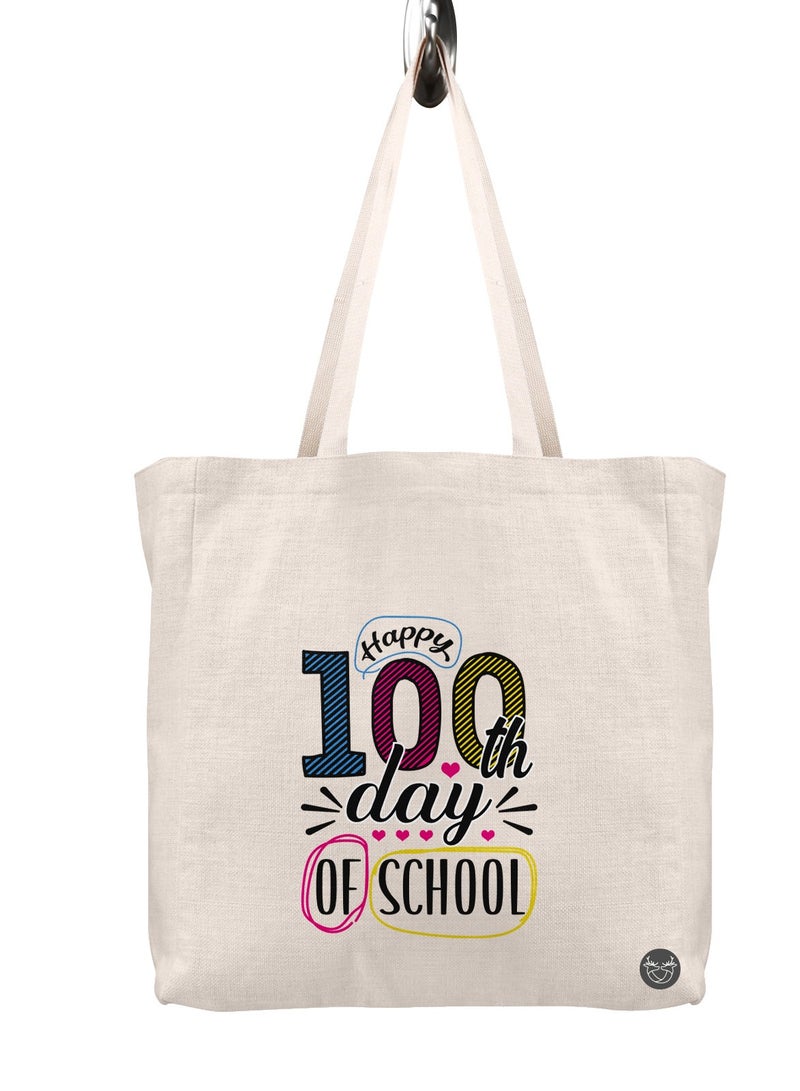 Canvas bag printed with 100 school days design