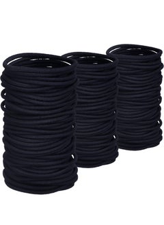 TecUnite 200 Pieces Nometal Hair Elastics Bulk Rubber Bands Hair Ties Ponytail Holders Bands for WomenBlack