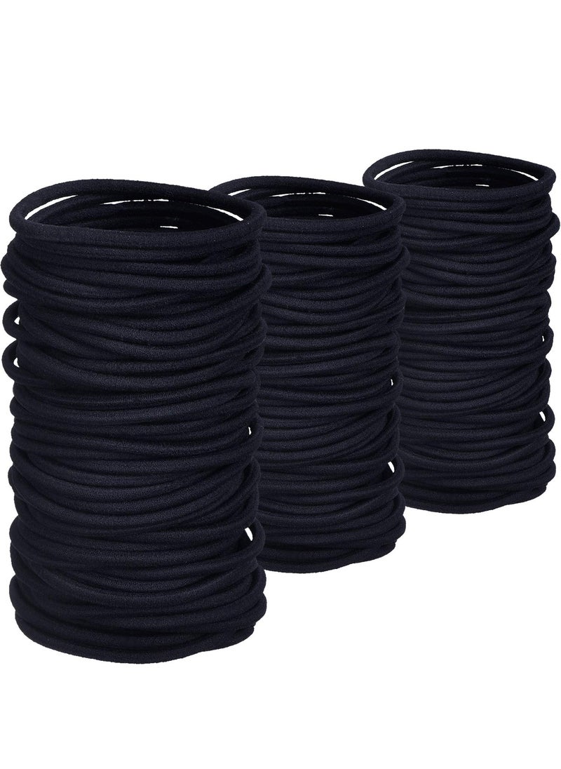 TecUnite - TecUnite 200 Pieces Nometal Hair Elastics Bulk Rubber Bands Hair Ties Ponytail Holders Bands for WomenBlack - Image 1