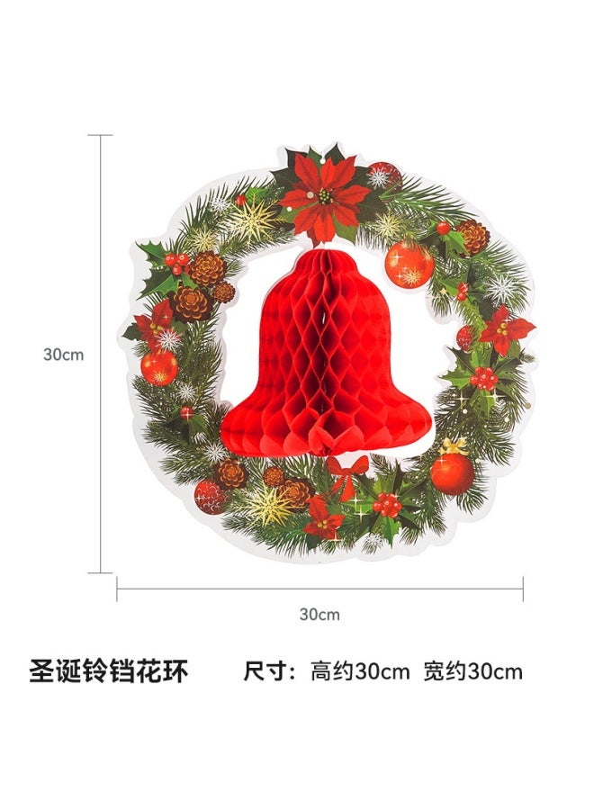 Autonomy Christmas Decoration Props Wall Flower Hanging Decoration Classroom Scene Layout Window Flag Honeycomb Ball Photo Props - Image 1