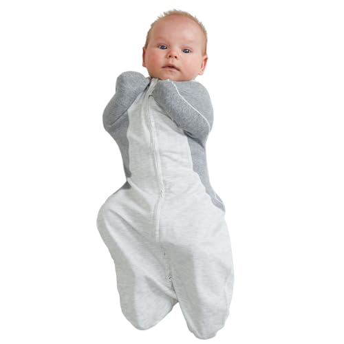 KIDIRA Newborn Swaddle, Swaddles for Newborn 0-1 Months 3.8-6lb, Arms Up Swaddle 0-1 Months with Moisture-Wicking Fabric, Promotes Healthy Hip Development, 2-Way Zipper, 1Pack, Gray - Image 1