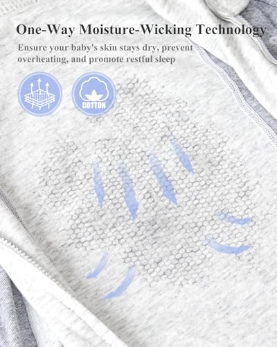 KIDIRA Newborn Swaddle, Swaddles for Newborn 0-1 Months 3.8-6lb, Arms Up Swaddle 0-1 Months with Moisture-Wicking Fabric, Promotes Healthy Hip Development, 2-Way Zipper, 1Pack, Gray - Image 5