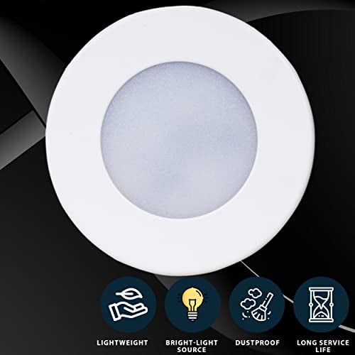 Gesto 3W Led Surface Mounted Aluminum Sticker | Cabinet Light for Display Showcase,Hallway, Closet (Warm White)-Pack of 6 - Image 3