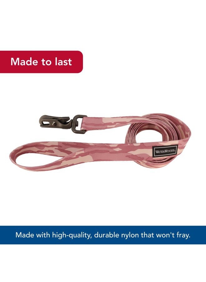 Coastal Water & Woods Patterned Dog Leash by Coastal Pet - Strong Dog Leash - Scissor Snap Closure - Fray-Resistant Nylon - Stylish Patterns - Bottomland Pink, 1" x 6' - Image 4