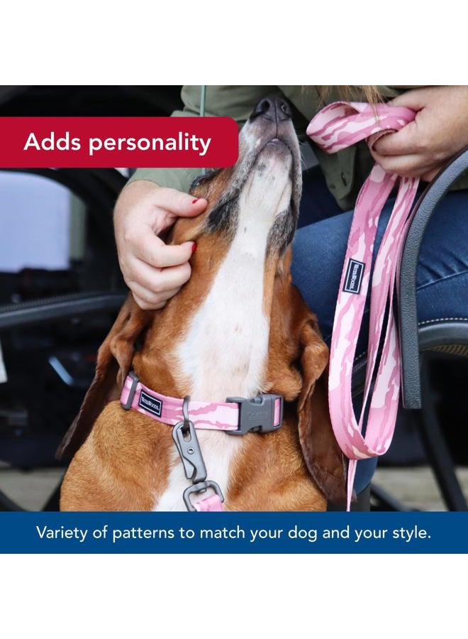 Coastal Water & Woods Patterned Dog Leash by Coastal Pet - Strong Dog Leash - Scissor Snap Closure - Fray-Resistant Nylon - Stylish Patterns - Bottomland Pink, 1" x 6' - Image 3