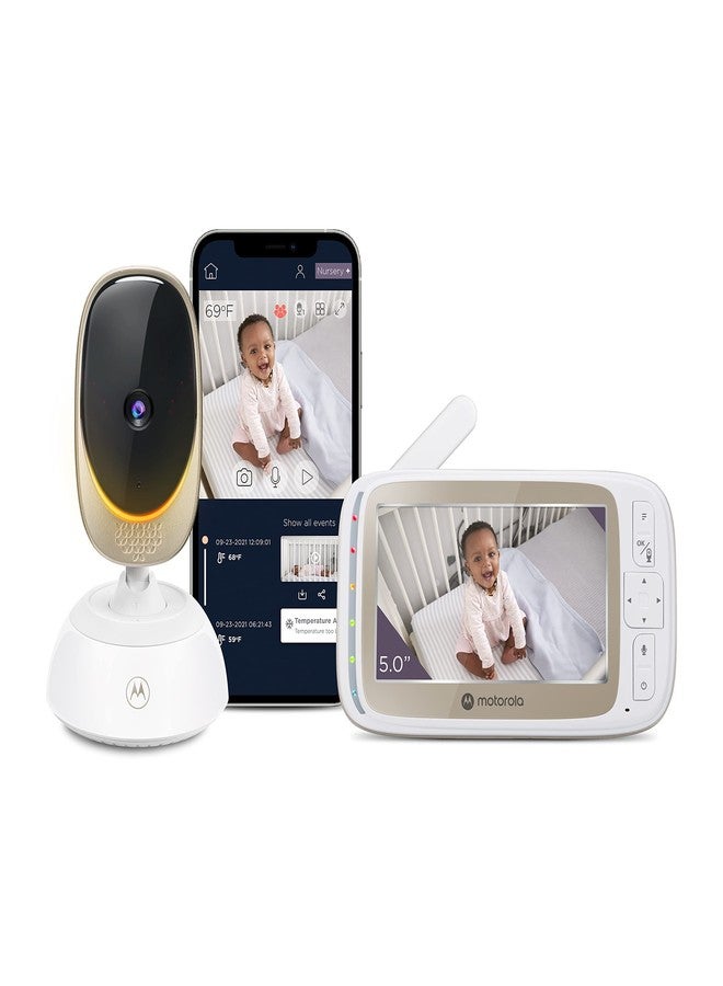 Motorola Nursery VM85 Video Baby Monitor WiFi Camera, Mood Light, HD, 1000ft Range, 2-Way Audio, Pan/Tilt/Zoom, Temp, Lullabies, Night Vision