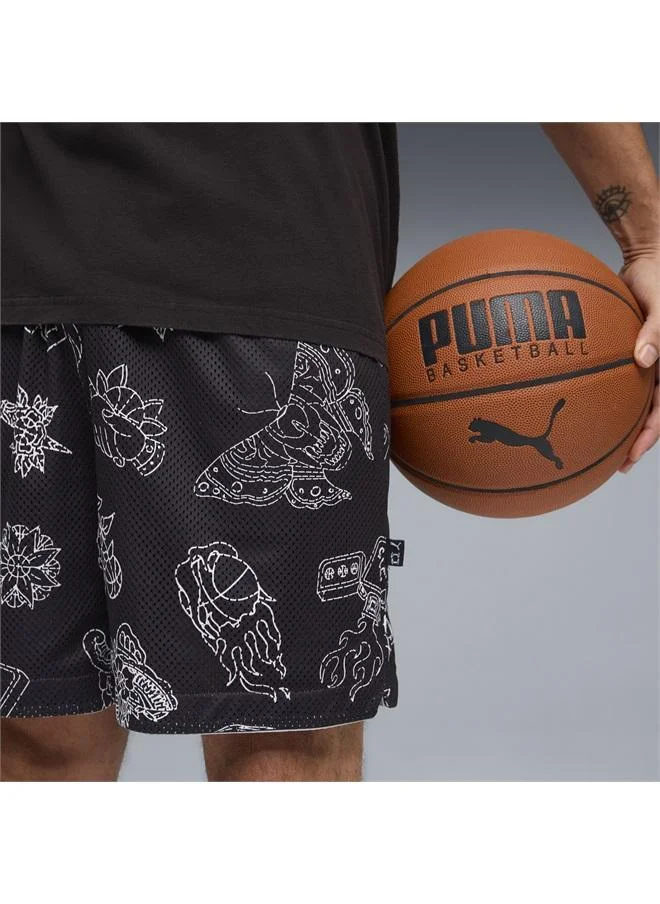 Puma PUMA Black-AOP Swish N' Ink Reversible Knitted 7" Shorts Men for Men | Best Price UAE