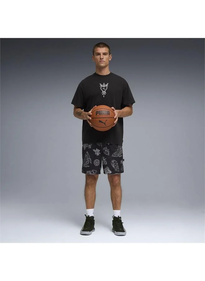 Puma PUMA Black-AOP Swish N' Ink Reversible Knitted 7" Shorts Men for Men | Best Price UAE