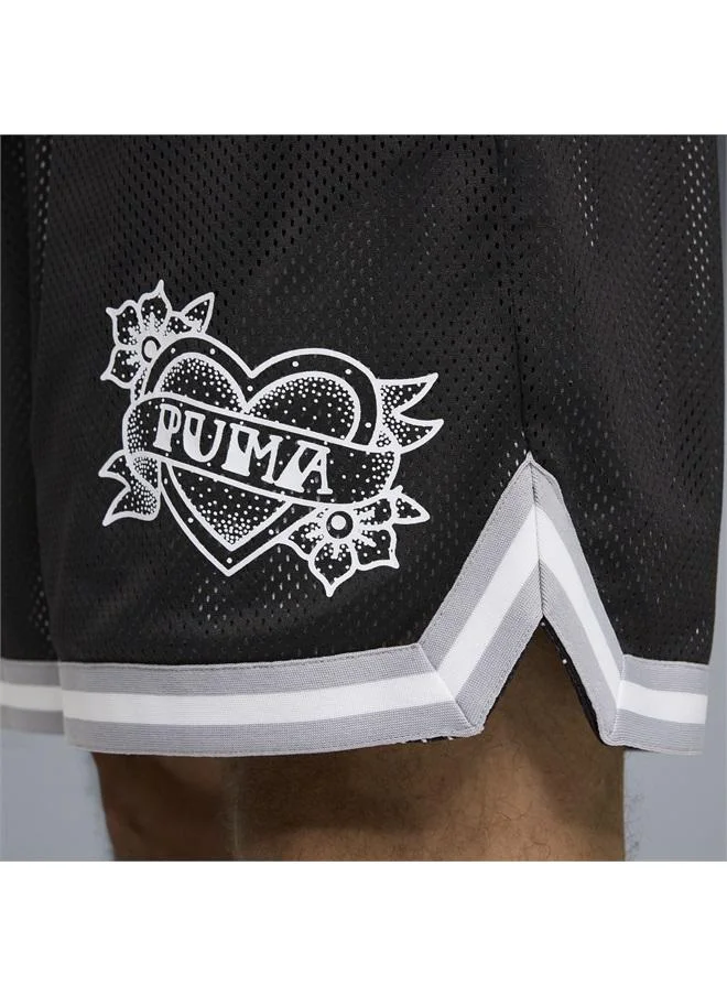Puma PUMA Black-AOP Swish N' Ink Reversible Knitted 7" Shorts Men for Men | Best Price UAE