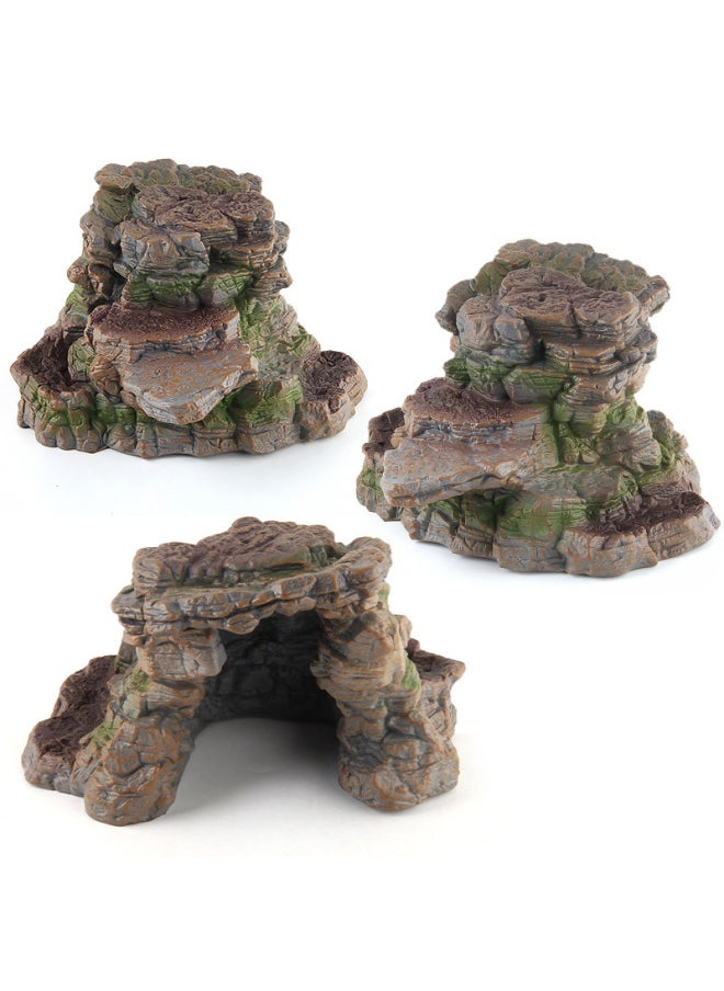Generic - Wild Forest Dinosaur Jurassic Scene Ornaments Realistic Cave Plastic Rock Tree Stump Scene Ornaments-Color:Q79A Large Stump 75.6g - Image 1