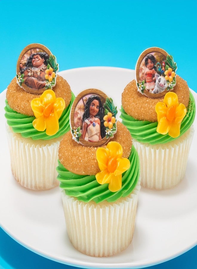 DecoPac Disney Moana 2 Rings, 24 Cupcake Decorations Featuring Disney's Moana, Maui, Simea, & Pua - 24 Pack - Image 4