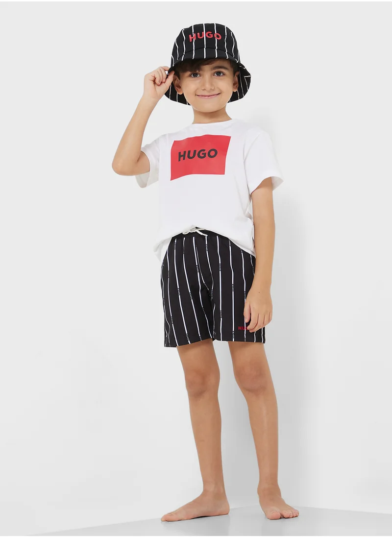 هوجو Kids Stripe Swim Shorts