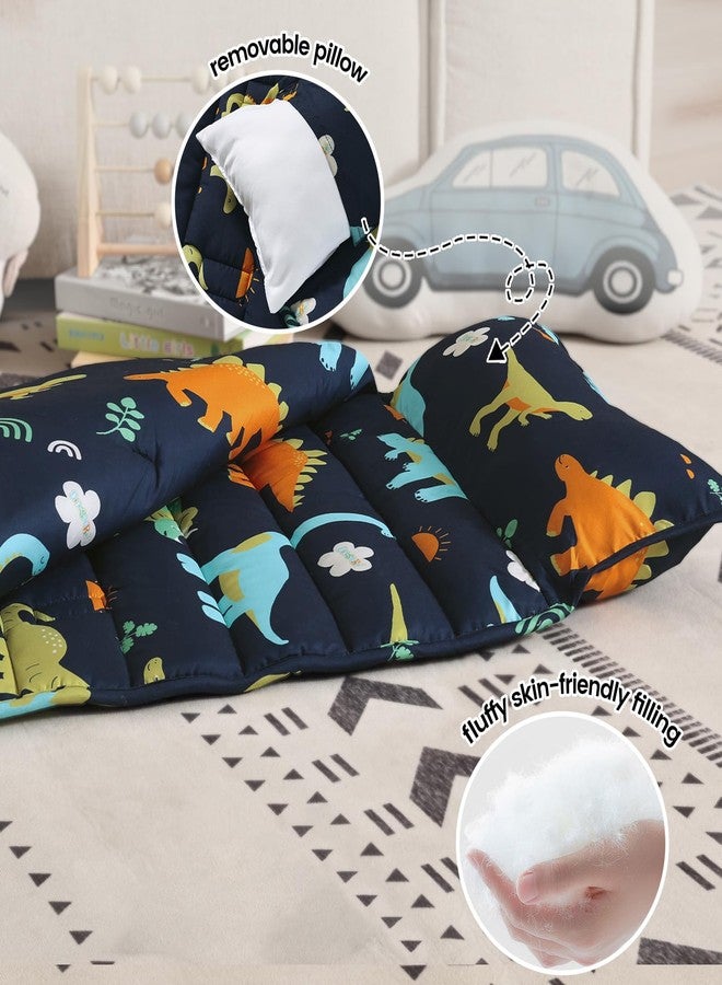 PHF Large Dinosaur Toddler Nap Mat Set, with Removable Pillow for Toddler Boys, Soft and Lightweight for Daycare, Preschool, Travel, Kindergarten Sleeping Bag, Fits Ages 3-6 Years, Large Dinosaur - Image 3