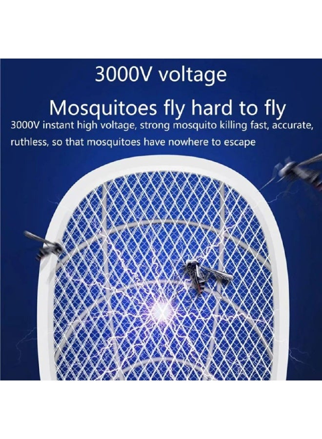 2-in-1 Electric Mosquito Swatter – Rechargeable Bug Zapper Racket with Built-in Flashlight and Standing Base – Safe & Efficient Insect Killer for Indoor & Outdoor Use - Image 5
