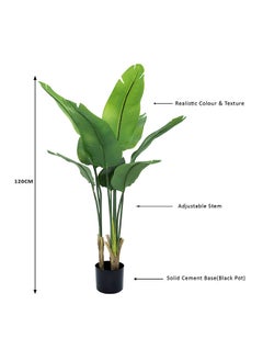 Generic Travellers Palm Faux Plant Artificial (Banana Leaves) Plant With 08 Leaves, 120 cm  - Image 5