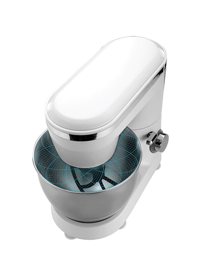 Black & White - Stand Mixer and Multi function Kitchen machine with Stainless Steel Bowl And 6 Variable Speed Control 4.0 L 600 W- White/Silver - Image 1