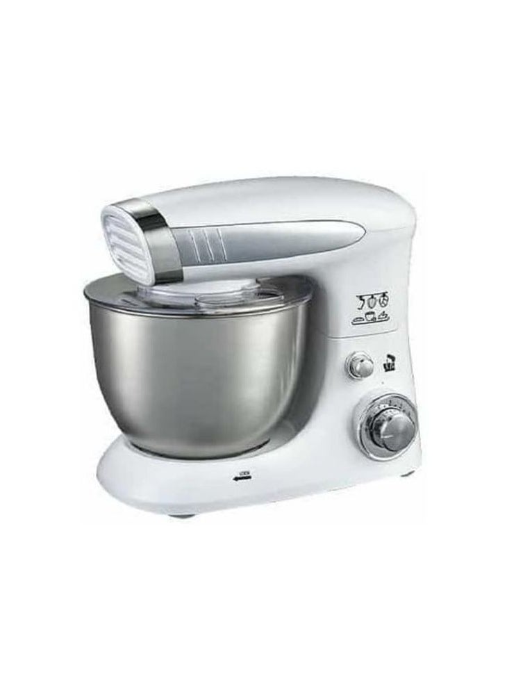 Black & White - Stand Mixer and Multi function Kitchen machine with Stainless Steel Bowl And 6 Variable Speed Control 4.0 L 600 W- White/Silver - Image 1