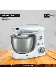 Stand Mixer and Multi function Kitchen machine with Stainless Steel Bowl And 6 Variable Speed Control 4.0 L 600 W- White/Silver