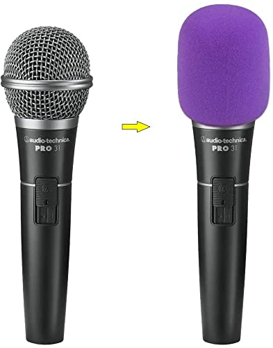 Fielect 1Pcs Microphone Cover Sponge Foam Mic Cover Handheld Microphone Windscreen Shield Protection Micro Foam Filter Purple for KTV Broadcasting - Image 5