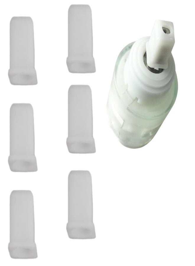 DEEGAA MART DEEGAAMART Plastic Diverter Handle Bush, Cap Set Compatible with Jaquar Type Fixtures - 46mm Sleeve, Smooth Rotation, Durable Plumbing Spare for Bathroom Fittings (White) Qty - 6 - Image 1