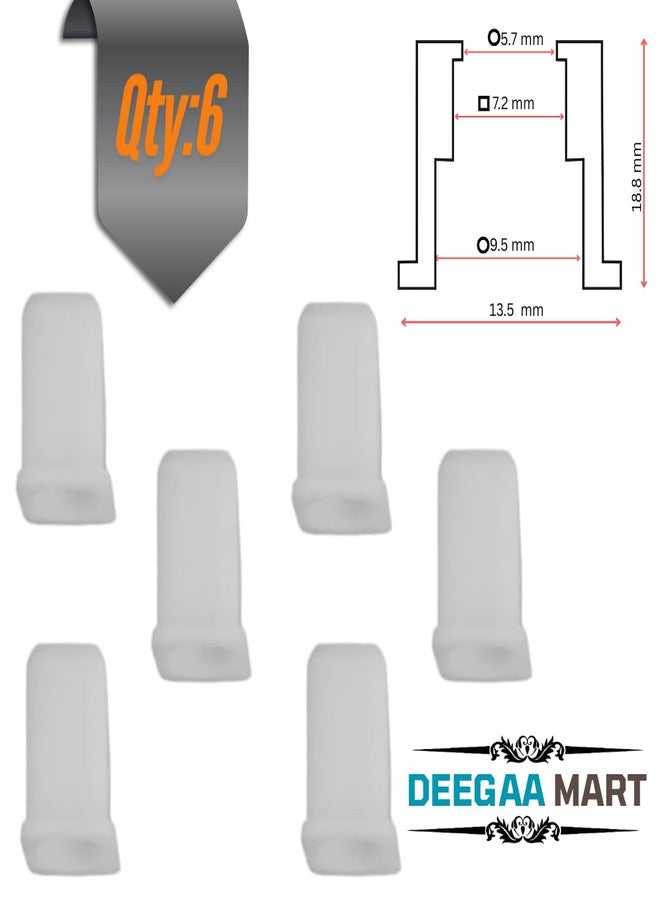 DEEGAA MART DEEGAAMART Plastic Diverter Handle Bush, Cap Set Compatible with Jaquar Type Fixtures - 46mm Sleeve, Smooth Rotation, Durable Plumbing Spare for Bathroom Fittings (White) Qty - 6 - Image 5