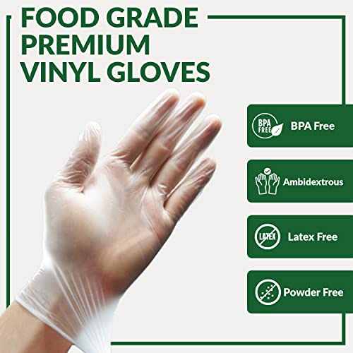 GORILLA SUPPLY Disposable Heavy Duty Vinyl Gloves Latex Free Powder Free, BPA Free Food Safe Grade Disposable Glove, Large L, 100 Count - Image 2