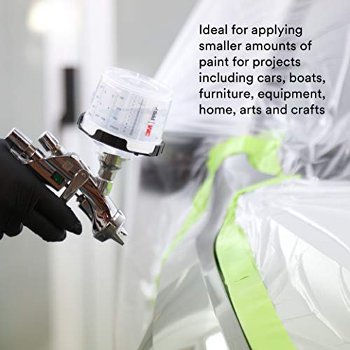 3M PPS 2.0 Spray Gun Cup, Lids and Liners Kit, 26114, Mini, 6 Ounces, 200-Micron Filter, Use for Cars, Furniture, House and More, 1 Paint Cup, 50 Disposable Lids and Liners, 32 Sealing Plugs, White - Image 4