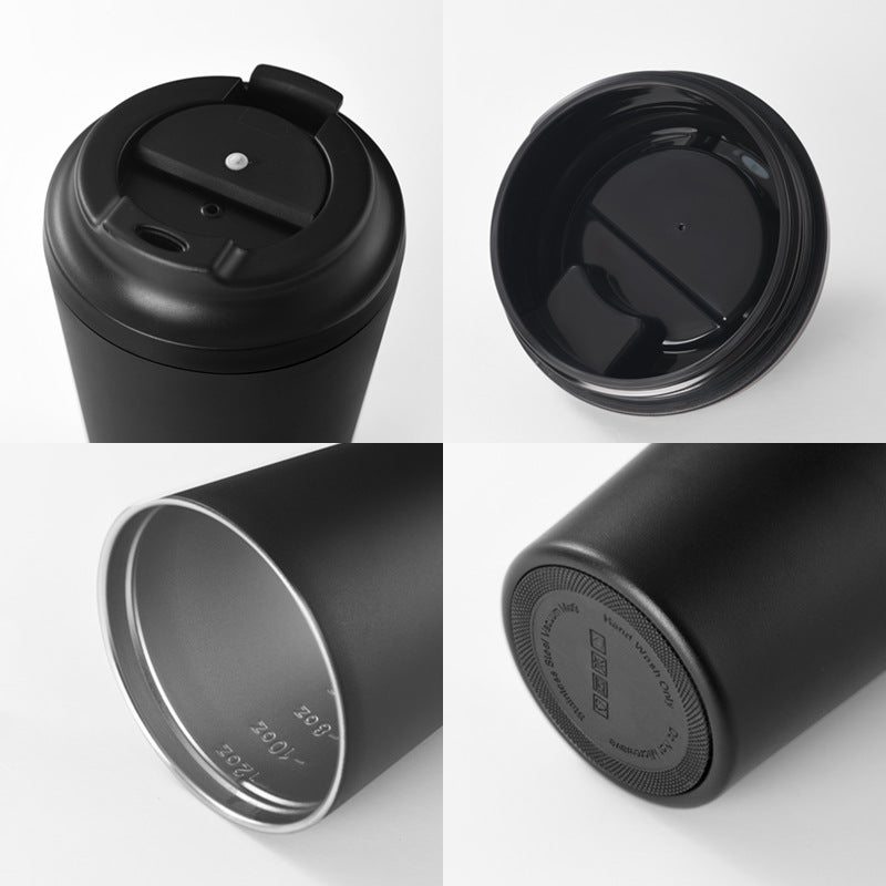 New 12Oz Milk Cup With Scale For Men And Women, Portable Coffee Cup, Business Office Stainless Steel Insulated Water Cup - Image 4