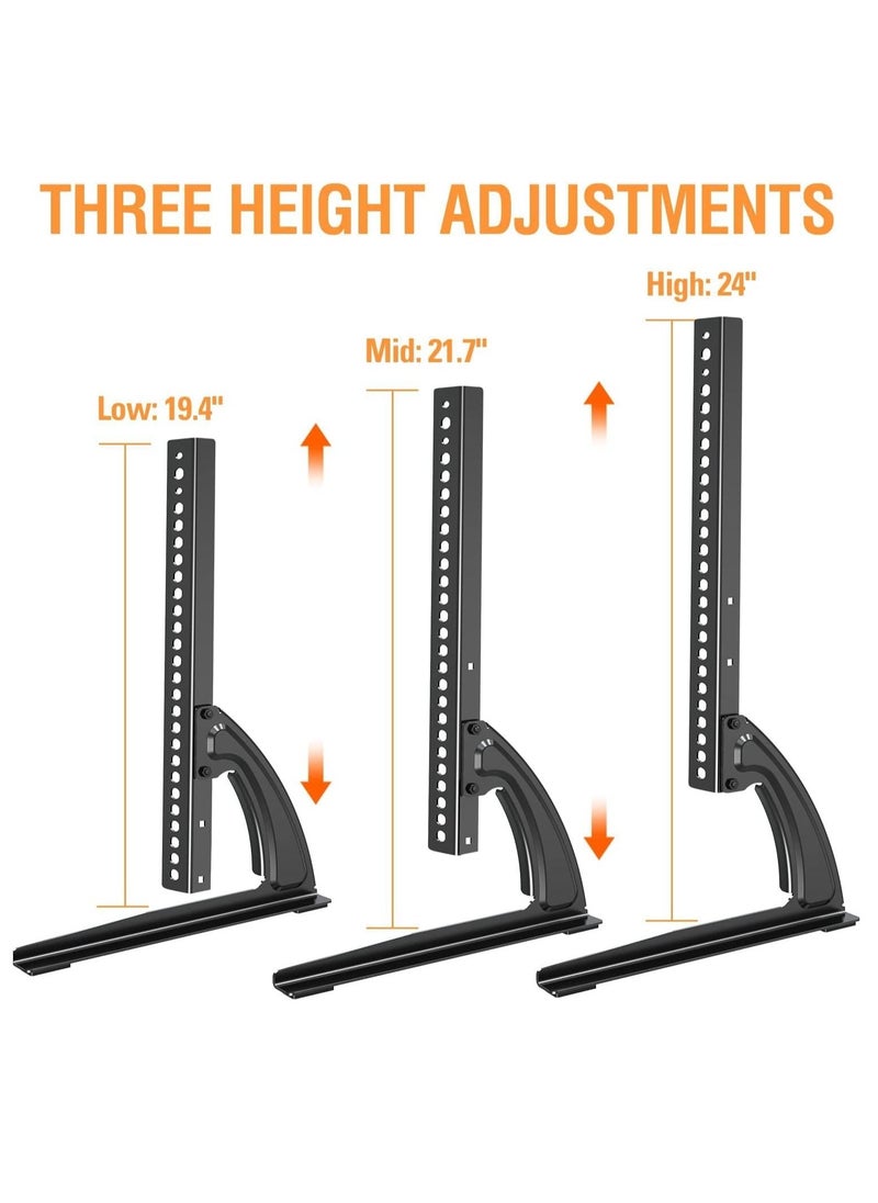 TIGER حامل تلفاز عالمي للطاولة لشاشات 27-55 بوصة – ارتفاع قابل للتعديل، قاعدة قوية لشاشات LCD/LED/Plasma، يتحمل حتى 88 رطل، متوافق مع VESA 800x400mm – تركيب تلفاز آمن وعصري للمنزل والمكتب - Image 3