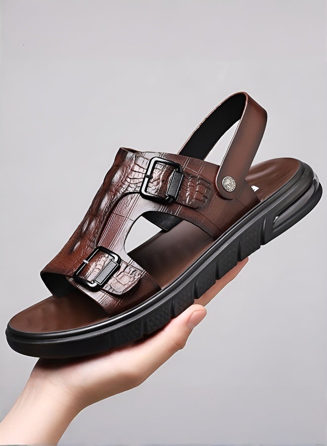 Men's Shock Absorbing Crocodile Pattern Thick Sole Flip Flop 