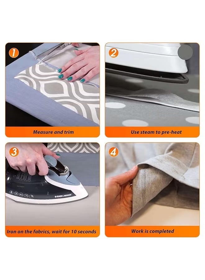 هابي دي شريط قماش مزدوج اللصق قابل للكي، شريط لاصق قوي للكي لتصليح الستائر والملابس والسراول وأغطية الوسائد، بدون خياطة (0.78 بوصة، 70 يارد) - Image 4