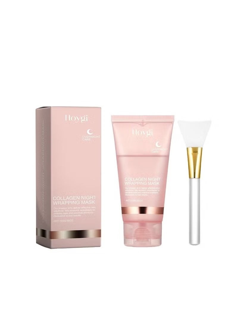 Hoygi - Collagen Night Wrapping Mask 75ml, Overnight Collagen Wrapping Mask, Korean Peel Off Facial Mask, Deep Collagen Hydration Lifting Firmness Tear Off Mask, 2.53 fl.oz (1pc) - Image 1