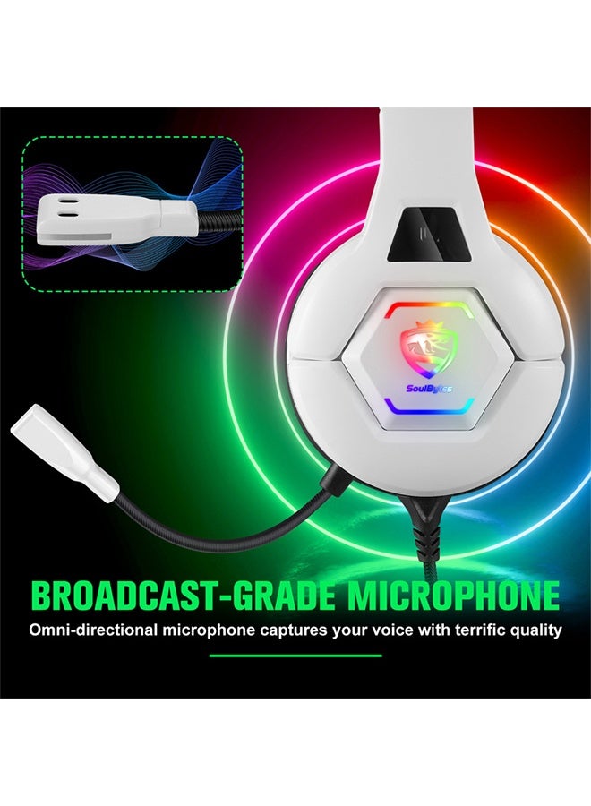 SoulBytes Gaming Headset Wired with Mic, LED Light, Stereo Surround Sound, Soft Memory Earmuffs, Noise Cancelling Over-Ear - Compatible for PS4, PS5, Xbox One, Xbox Series, Nintendo Switch, PC - Image 4