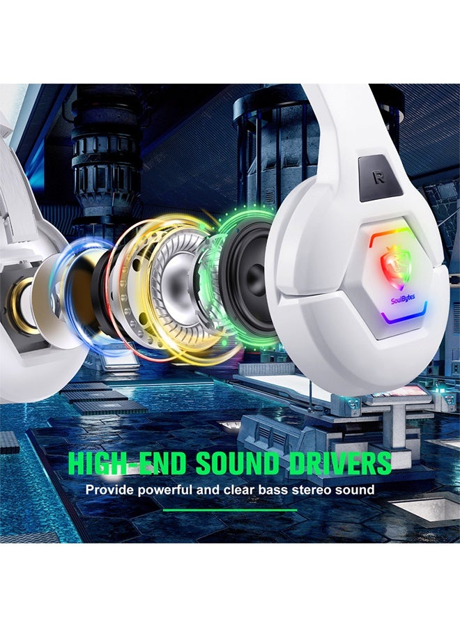 SoulBytes Gaming Headset Wired with Mic, LED Light, Stereo Surround Sound, Soft Memory Earmuffs, Noise Cancelling Over-Ear - Compatible for PS4, PS5, Xbox One, Xbox Series, Nintendo Switch, PC - Image 3