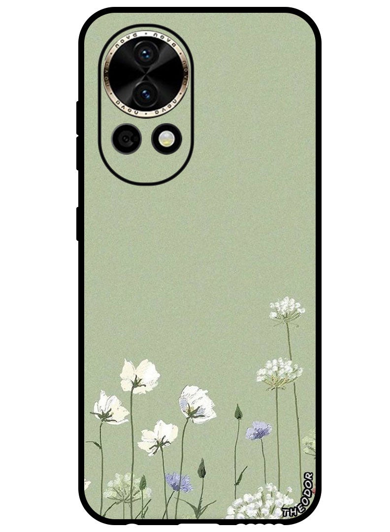 Theodor Protective Case Anti Scratch Shock Proof Bumper Cover For Huawei Nova 12 Pro White Flowers (2) - Image 1