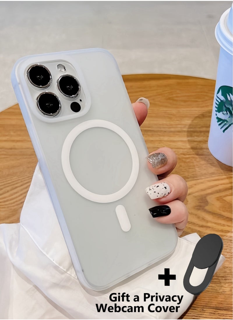 iPhone 16 Pro Case Magsafe Frosted Case With a Camera Cover,Anti Fingerprint Case,Compatible With Car Holder,
