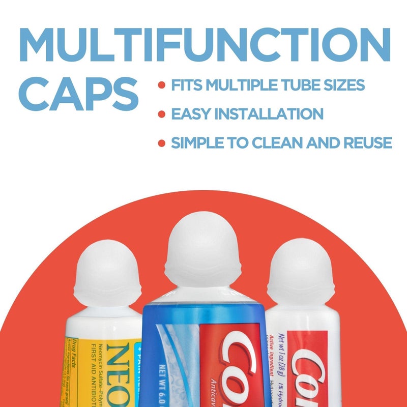 Chrome Cherry Toothpaste Caps SqueezMe by Chrome Cherry, Self-Closing Silicone Caps, Mess-Free Toothpaste Dispenser Squeezer Lids for Kids, Adults, Bathroom Accessories for Tooth and Gum Health (Clear 3-Pack) - Image 3