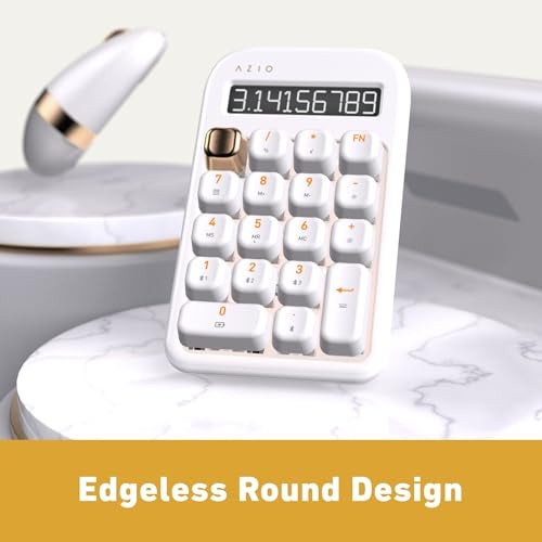 AZIO IZO Wireless Mechanical Calculator Number Pad WhiteGold Bluetooth 50 USB GateronBlue Mechanical Switch 9 Backlight Modes Rechargeable PC Mac Compatible White Blossom IN103 - Image 3