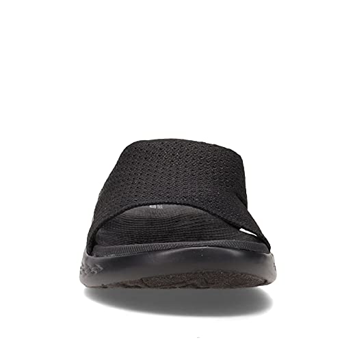 SKECHERS صندل سكيشرز للنساء بتصميم سهل الارتداء 600 مع نسيج مرن، أسود، 9 أمريكي - Image 3
