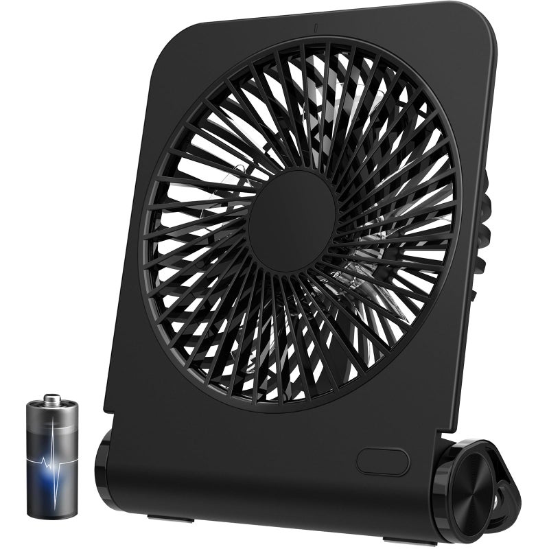 EasyAcc Small Desk Fan Rechargeable Slumber Pod Fan Only  Fully Foldable Strong Wind 4 Speeds Ship Approved Fan for Cruise Travel Office Pet Cooling Hot Flashes