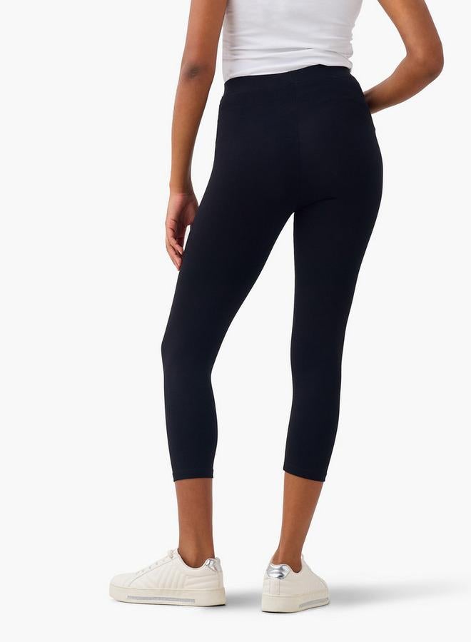 Splash FAV Set of 2   Cropped Skinny Fit Flexi Waist Leggings - Image 2
