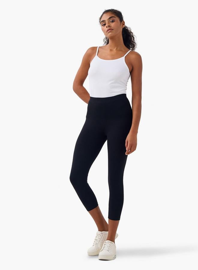 Splash FAV Set of 2   Cropped Skinny Fit Flexi Waist Leggings - Image 4